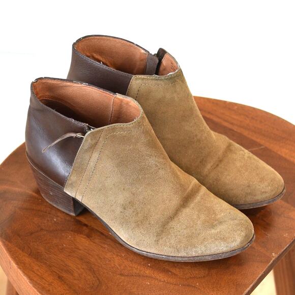 Madewell Cait Western Booties | Two-Tone Suede & Leather | Fall Cowgirl Chic - Picture 4 of 10